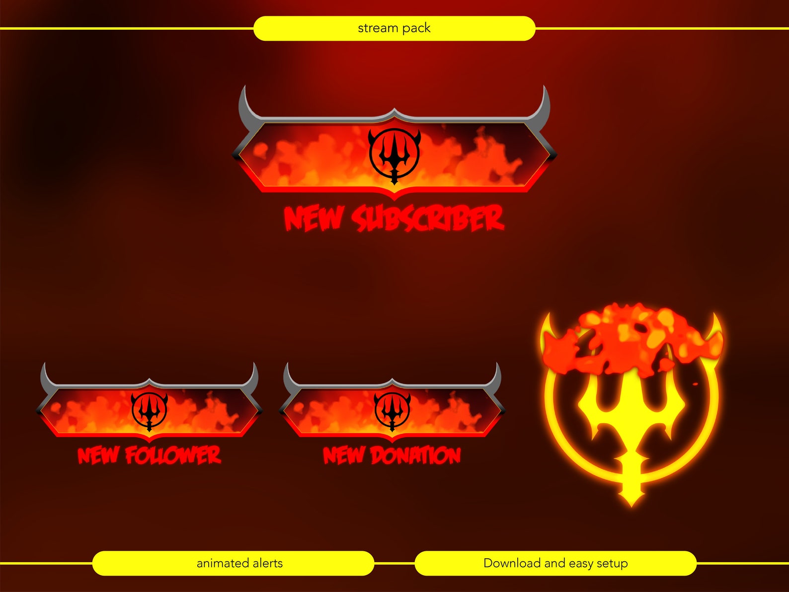 Devil Rings Overlay Animated Stream Overlay Package, Horror, Dark, Devil, Diablo. Twitch ...