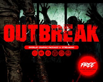 OUTBREAK Zombie Stream Overlay Pack. Survival Apocalypse Theme for Twitch, Kick, Youtube & TikTok