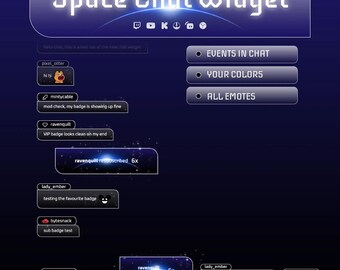 Space Galaxy Twitch Chat Widget, Animated Sci-Fi Chat Overlay for Streamers & Gamers, YouTube Chat Widget, Kick Chat Box