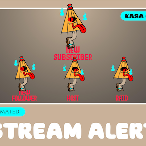 6x kasa obake cute ghost animated alerts. alerts for streaming on Twitch overlay, Facebook Gaming overlay, Youtube overlay, kick overlay