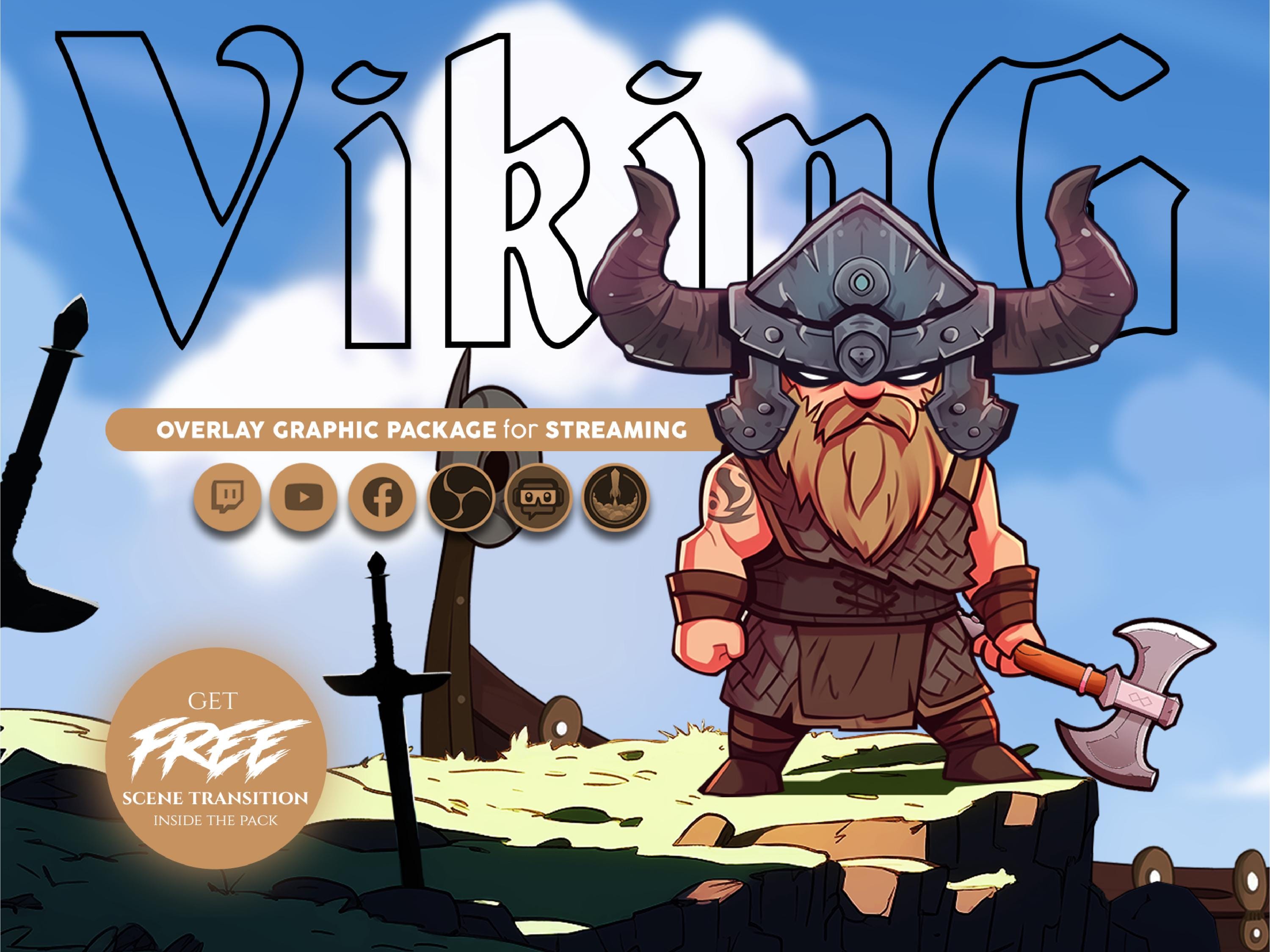 Animated Stream Overlay Package, Viking Warrior. Twitch Overlay ...