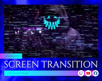 Hackeado por Anonymous Stinger Transition, Screen Transition, Scene Transition, Twitch Screen Transition. Superposición de contracción