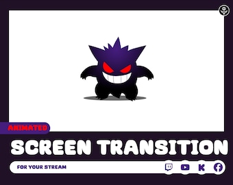 schattig schaduwmonster geanimeerde scèneovergang voor streaming op twitch, youtube, Facebook-gaming, kick