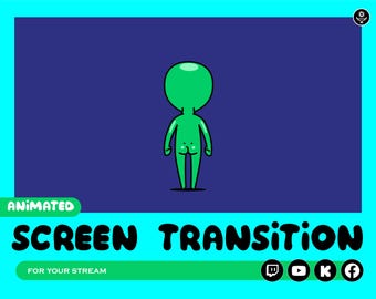 alien butt animated scene transition for streaming on twitch, youtube, Facebook gaming, kick