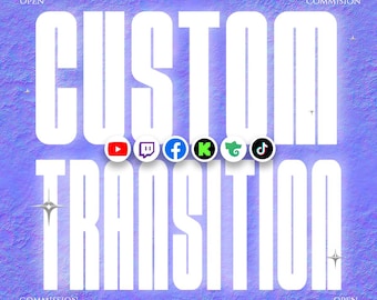 Custom Animated Stinger Transition Overlay for OBS, Streamlabs, StreamElements | Twitch, YouTube, Kick & Facebook Live Streams