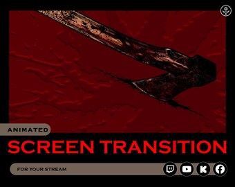 Slasher Axe Horror Stream Transition for streaming on twitch, youtube, Facebook gaming, kick.