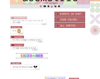 Geometric Pastel Twitch Chat Widget, Animated Chill Chat Overlay for Streamers & Gamers, YouTube Chat Widget, Kick Chat Box