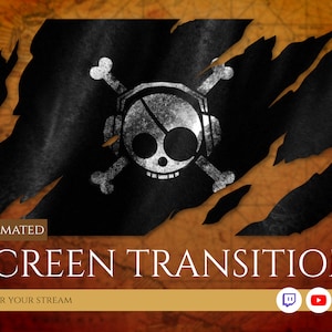 streamer pirate flag stinger transition, screen transition, twitch screen transition. for live stream on twitch, youtube and facebook gaming