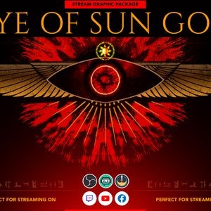 Animated Twitch Overlay the Eye of Sun God package. Twitch, Facebook Gaming, Youtube gaming