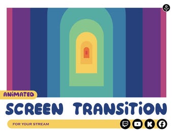 Rainbow Colorful Tunnel Stream Transition. Clean Minimalist Pastel Transition for OBS, Streamlabs, Streamelements