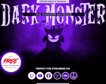 Midnight Ghost Stream Package. Dark purple Magic Theme Pack. Free Transition Included