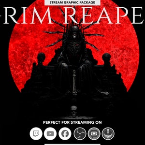 Dark Grim Reaper voll animiertes Stream Overlay Grafik Paket. für Streaming auf Twitch, Facebook Gaming, Youtube Gaming