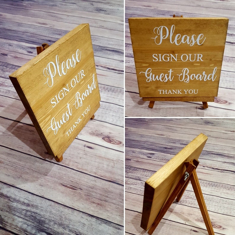 Mini Easels Wood. Signs. Holder. Guestbook Alternative Sign. Etsy