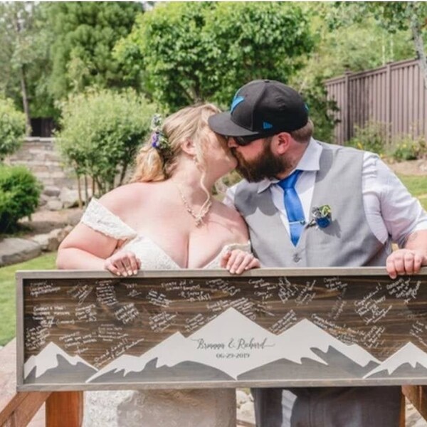 Mountain Wedding Guest Book Alternative - Boho Guest Book, Rustic Wedding Decor, Mountain Wedding Sign, Guest Book, Large Guest Book