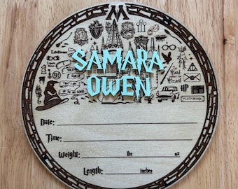 Harry Potter Inspired Birth Announcement Sign – Wizard Nursery Decor