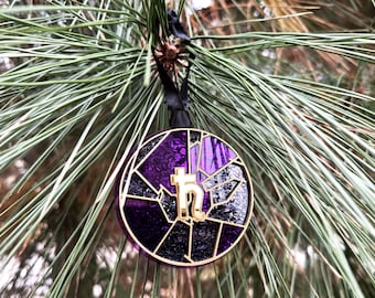 Saturn Anhänger | Silence Glaive Symbol Glasmalerei Anime Weihnachtsbaum Dekoration | Magisches Mädchen Moonie Geschenk