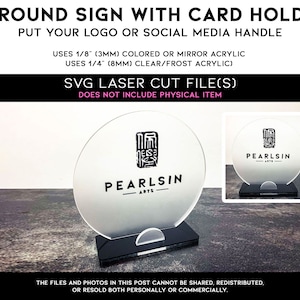 SVG File - 9in Round Sign with Card Holder Digital Cut File