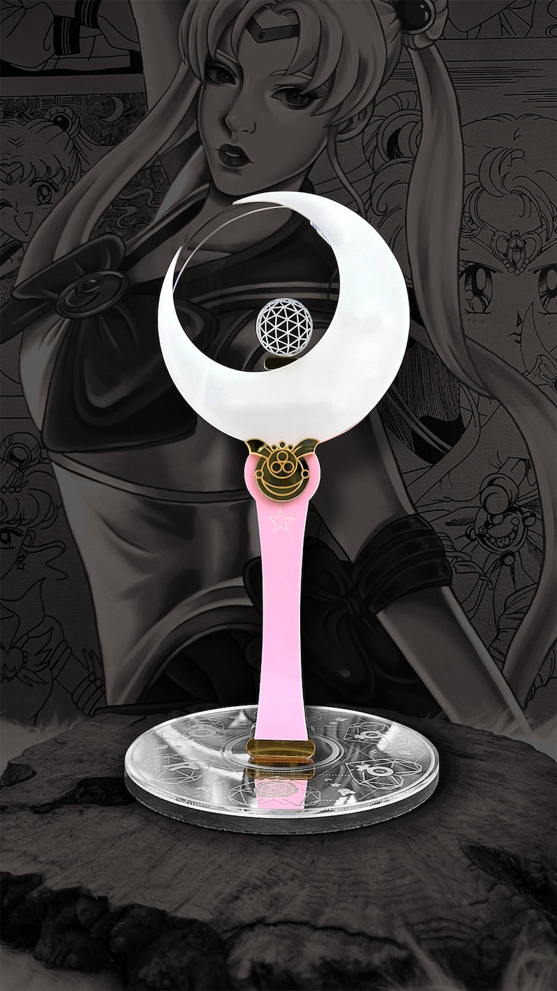 Sailor Moon Moon Stick akryl hörlursstativ bild 3