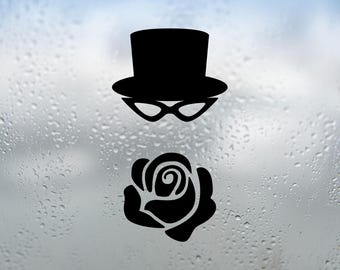 Tuxedo Mask and Rose Sticker | Vinyl Decal