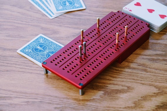 Modern Travel Cribbage Board 3 Player Collapsible To Hold Etsy