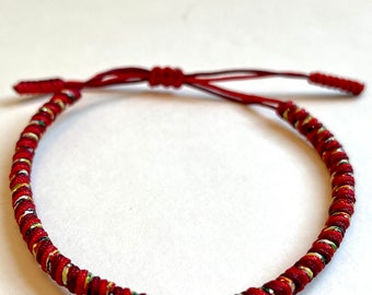 The Power of all Colors Bracelet- Red Multicolor Glitter Bracelet – Tibetan Bracelet, Mantra, Meditation, Buddha Bracelet