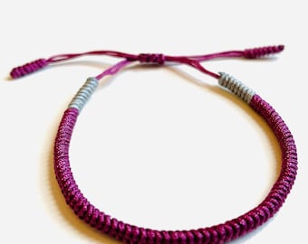 COMPASSION Light Purple Tibetan Bracelet, Mantra, Chakra, Mediation, Mindfulness