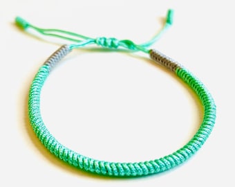 HARMONY Tibetan Knot Bracelet (Light Green) Bracelet, Lucky bracelet, hand knot bracelet, Buddhist Bracelet, Lucky Bracelet