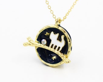 Cat Necklace, Cat Jewelry, Pet Gifts, Cat Gifts, Animal Necklace, Kitty Pendent, Kitten Necklace, Cat Charm, Cat Lover Gifts