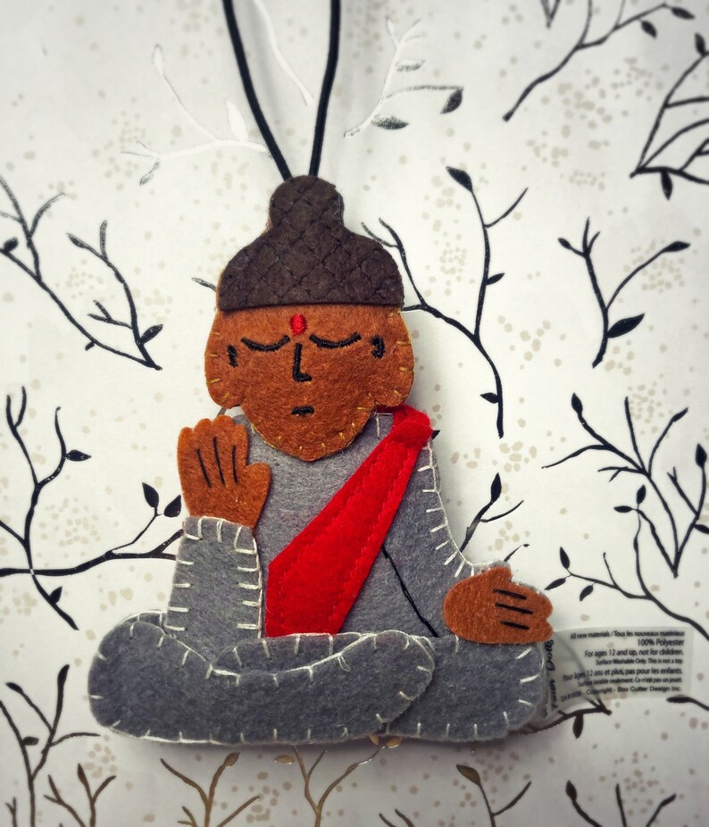 Buddha Doll, Buddha Ornament, Mindfulness Gifts, Buddha Gift, Car Charm Boho, Meditation Gift, Rear View Mirror Charm, Christmas Ornament afbeelding 4
