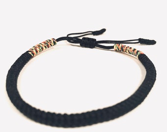 CONFIDENCE Tibetan Knot Bracelet (Black) - Tibetan Bracelet, Buddhist Bracelet, Lucky Bracelet, Meditation Gifts, Friendship Bracelet