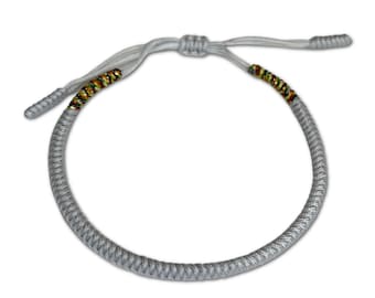 Tibetan Knot Luck Bracelet (Silver)-Acceptance, Buddhist Bracelet, Lucky Bracelet, Tibetan Bracelet,  Meditation Bracelet
