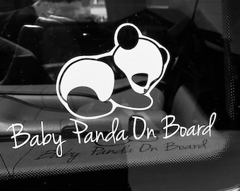 Cute and unique baby on board car decals, Baby Panda on Board car decal