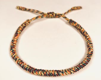 Tibetan Knot Bracelet (Glitter) - Abundance, Lucky Bracelet, Buddhist Bracelet, Meditation Gifts, Hand Made Knot Bracelet