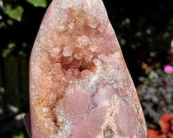 Peça de Destaque! Ametista Rosa Brilhante de Alta Qualidade Polida em Forma Livre / Amostra Mineral / Presente para Amantes da Natureza / Decoração de Cristal para Casa