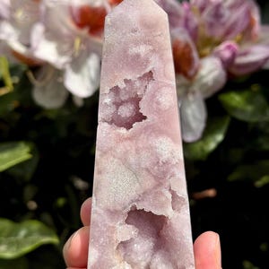 Natuurlijke roze amethist toren met Druzy, Crystal Point #2 / Cadeaus voor natuurliefhebbers / Cadeaus voor hem / Cadeaus voor haar