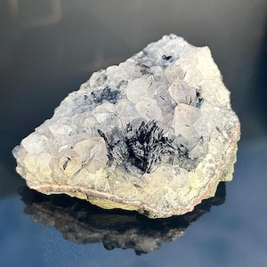 Black Hematite Included Clear Quartz Cluster, Mineral Specimen #1 / Gifts for Nature Lovers / Gifts for Him / Gifts for Her