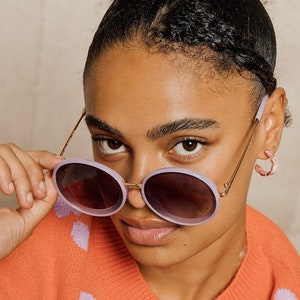 Lilac Oversized Circle Sunglasses image 1