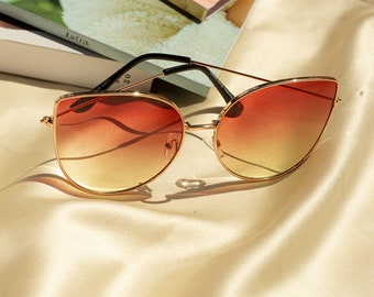 Butterfly Wire Frame Cat Eye Sunglasses