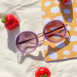 Lilac Oversized Circle Sunglasses image 8