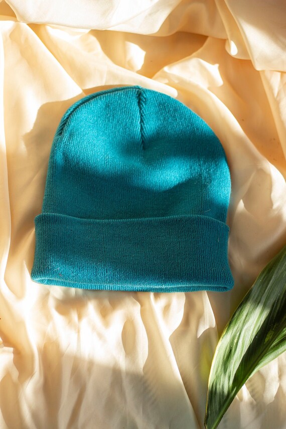 Azure Teal Blue Beanie Hat Etsy