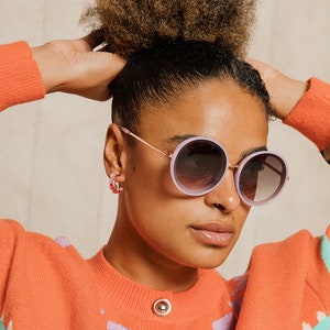 Lilac Oversized Circle Sunglasses image 3