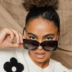 Black Chunky Oversized Statement Butterfly Sunglasses image 4