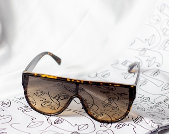 Tortoise Shell Flat Top Full Lens Sunglasses