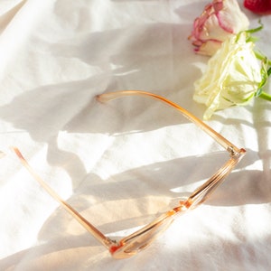 Transparent Beige Weighted Cat Eye Sunglasses image 3