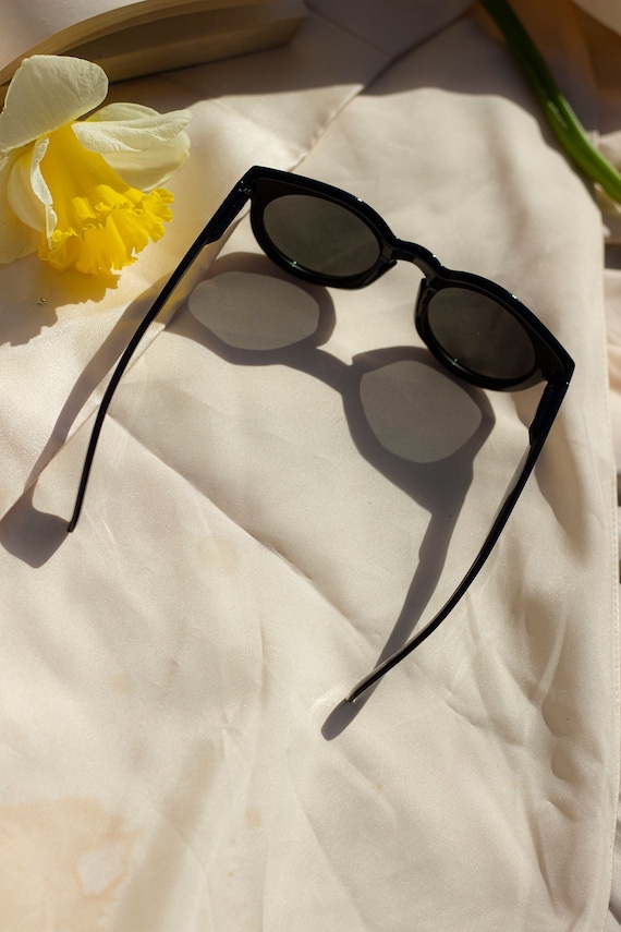 Gafas de sol redondas negras hotsell