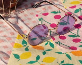 Lilac Round Frame Sunglasses