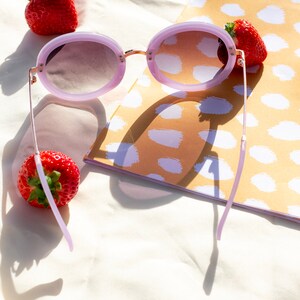 Lilac Oversized Circle Sunglasses image 6