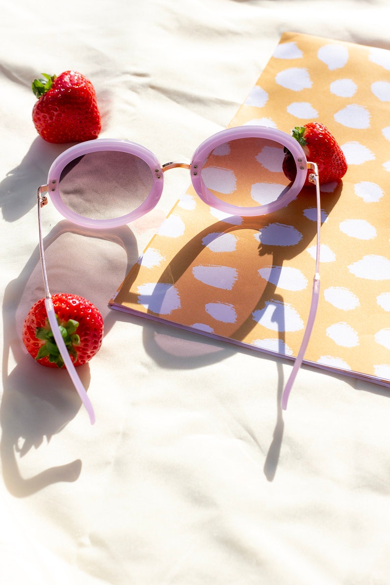 Lilac Oversized Circle Sunglasses image 6