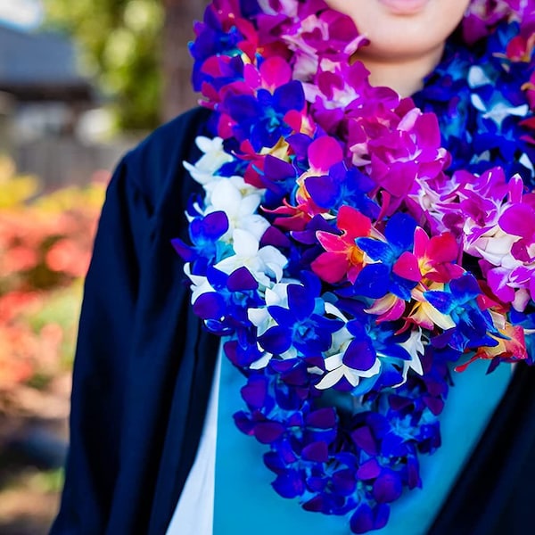 Fresh Graduation Orchid Leis - Double Strand Leis