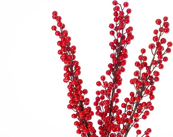 Artificial Berry Sprays | 2 Sprays per Order | Tall Berry Spray for Christmas or Any Event's Decoration (34" Tall) l Lunar New Year Decor